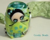 Handmade Lampwork bead "Lime Girl"  Creeky Beads SRA