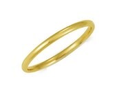 14kt Yellow Gold Wedding Band 1.5mm Half Dome High Polish Design Custom Made Size 4 5 6 7 8 9