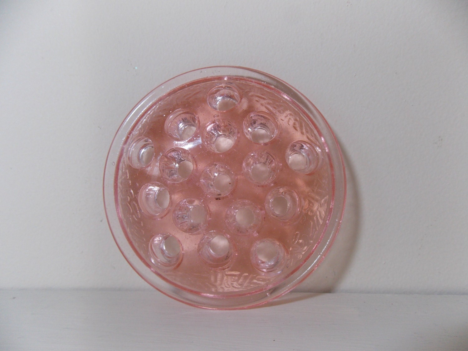 Pink Glass Floral Frog