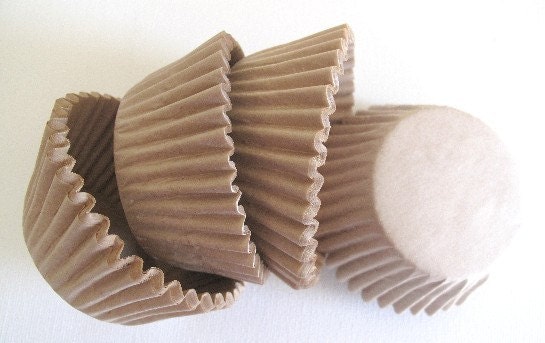 50 Unbleached Beige Kraft Color Standard Cupcake Liners Muffin Baking Cups
