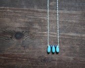Turquoise Drop necklace - Geometric blue Drop Pendant RESERVED please dont purchase