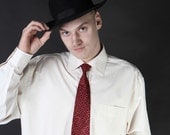 Cotton Mens Shirt Ivory white XL large made in Italy