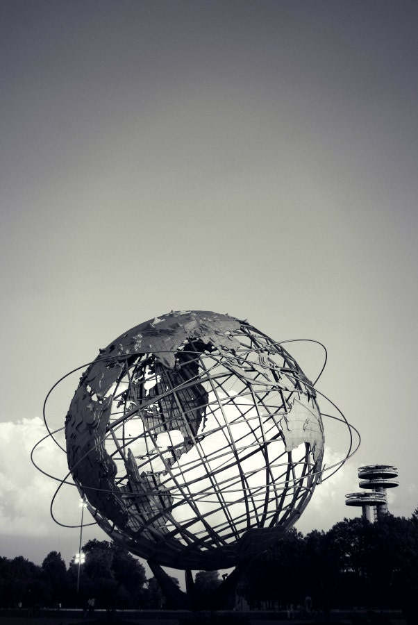 Unisphere and New York State Pavilion 8x12 Photography Print, New York City Wall Art, NYC Photo