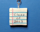 Class Of 2013 Graduation Keychain/Handmade/High School Grad/College Grad/Graduation Gift/Keepsake/Senior 2013/Graduation 2013/Notebook Paper