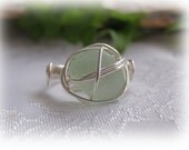 Beach Glass Seaglass Ring Seafoam Ring Size 8