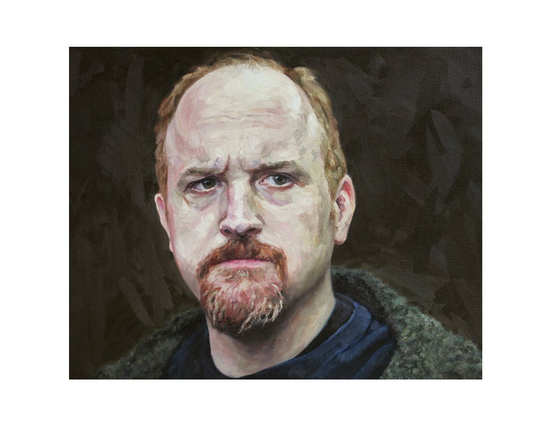 Louis CK Print from original oil painting by Cara & Louie - 8.5x11in