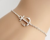 Charm Bracelet Silver Anchor Bracelet Everyday Jewelry