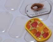 NEW with HOLES - 25 Epoxy Glaze Resin Drops for MommaOh Dog Tag Punch ONLY
