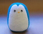large crochet penguin amigurumi toy // teal // ready to ship