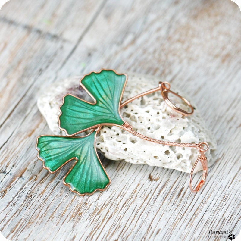 Dangle earrings - Ginkgo leaves