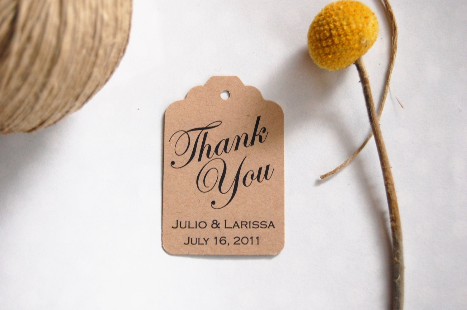 100 Thank You Names and Date Favor tags
