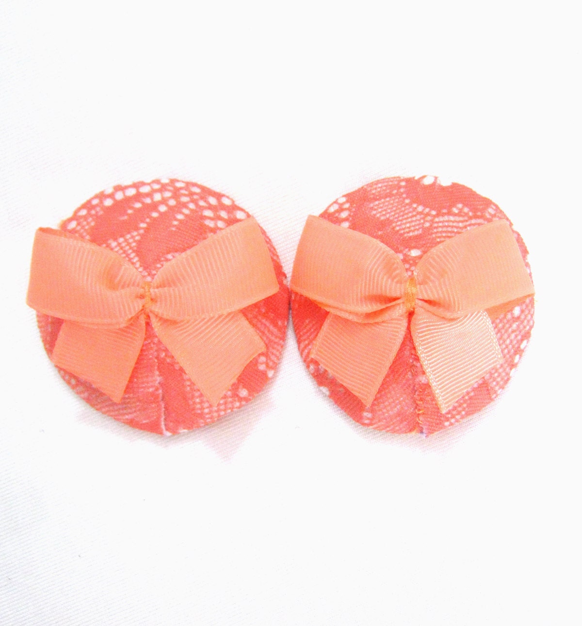ADELLE Coral chantilly Lace Bow Nipple Pasties, Nipple covers