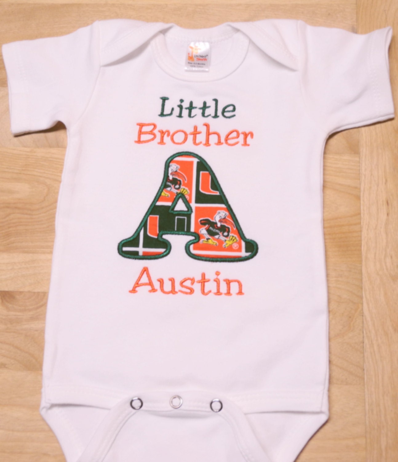 Miami Hurricanes Green and Orange Little Brother Shirt
