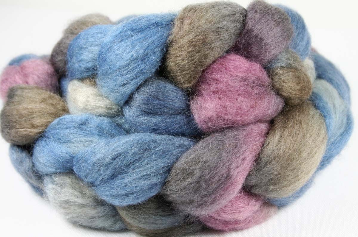 PEGGY'S COVE - Mixed BFL/Silk Roving,  4oz