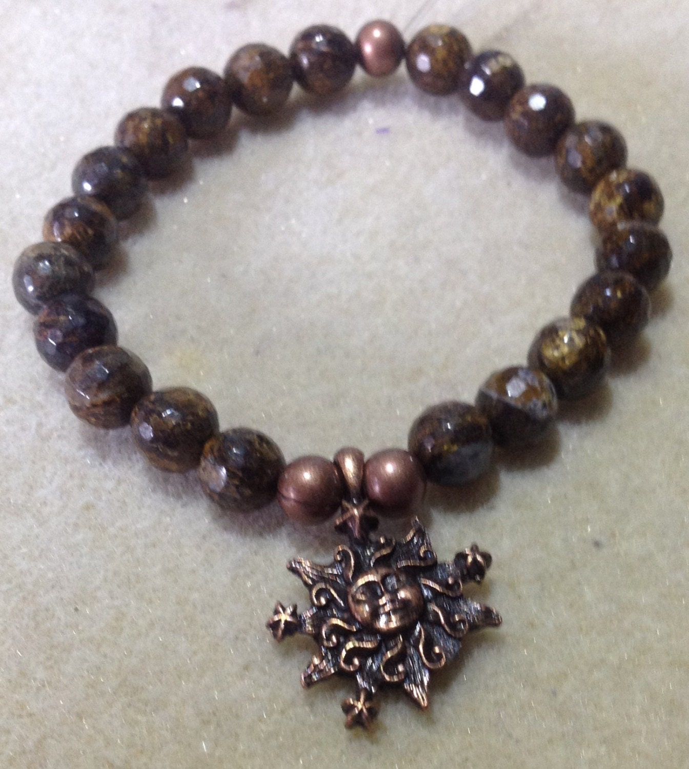 Bronzite wrist mala