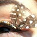 24k Gold Plated Eyelash Jewelry with spotted feathers