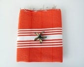 Orange Handwoven Turkish hand or head towel, BATH, Peshkir, Natural Pure Cotton,Soft BabyTowel,Anti Bacterial,Eco Friendly kitchen towel