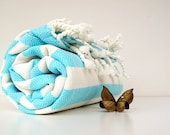 NATURAL Cotton,Handwoven Light Blue Stripe Towel,Eco Friendly PESHTEMAL,High Quality Turkish Cotton Bath,Beach,Spa,Yoga,Pool Towel