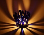 Candle Holder Fused Glass Cobalt Blue Tealight Holder