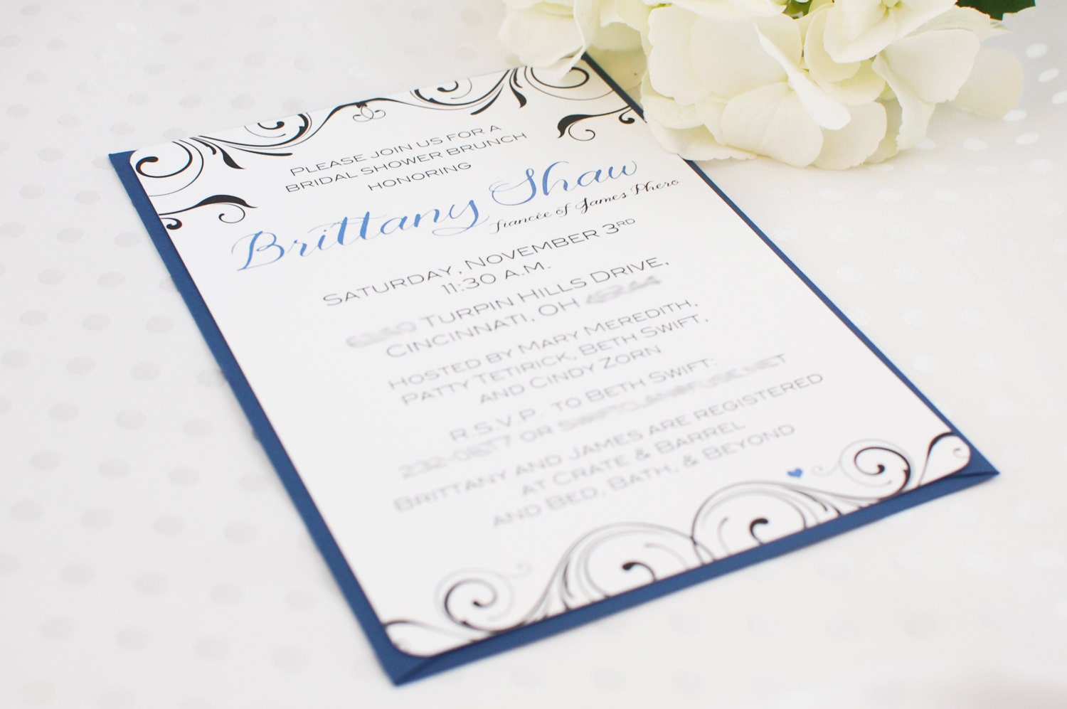 Bridal Shower Invitations // Sophisticated Wedding // Printed