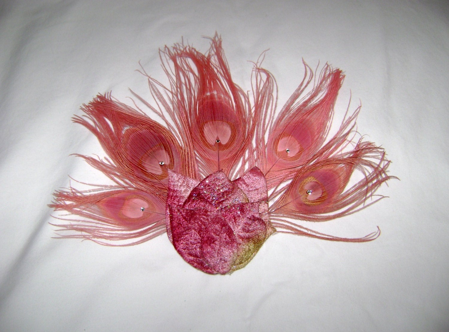 Bubblegum Pink Peacock Fascinator Barrette
