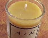 Wedding Candles Beeswax 25 Personalized Custom Monogram Handmade Natural Votive Unscented Wedding Favors, Party Favors, Catskill Mountains