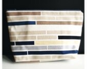 large cosmetic bag with waxed cotton lining - peace