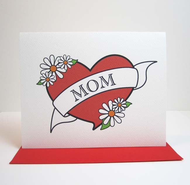 Mother's Day Card Mom Tattoo Blank