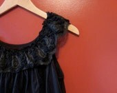 Negligee chiffon black and olive green S PINUP