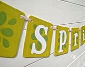 SPRING Banner, Green and yellow, Easter Banner, Spring photo prop, Easter photo prop, Spring decoration, Easter bunting, easter garland