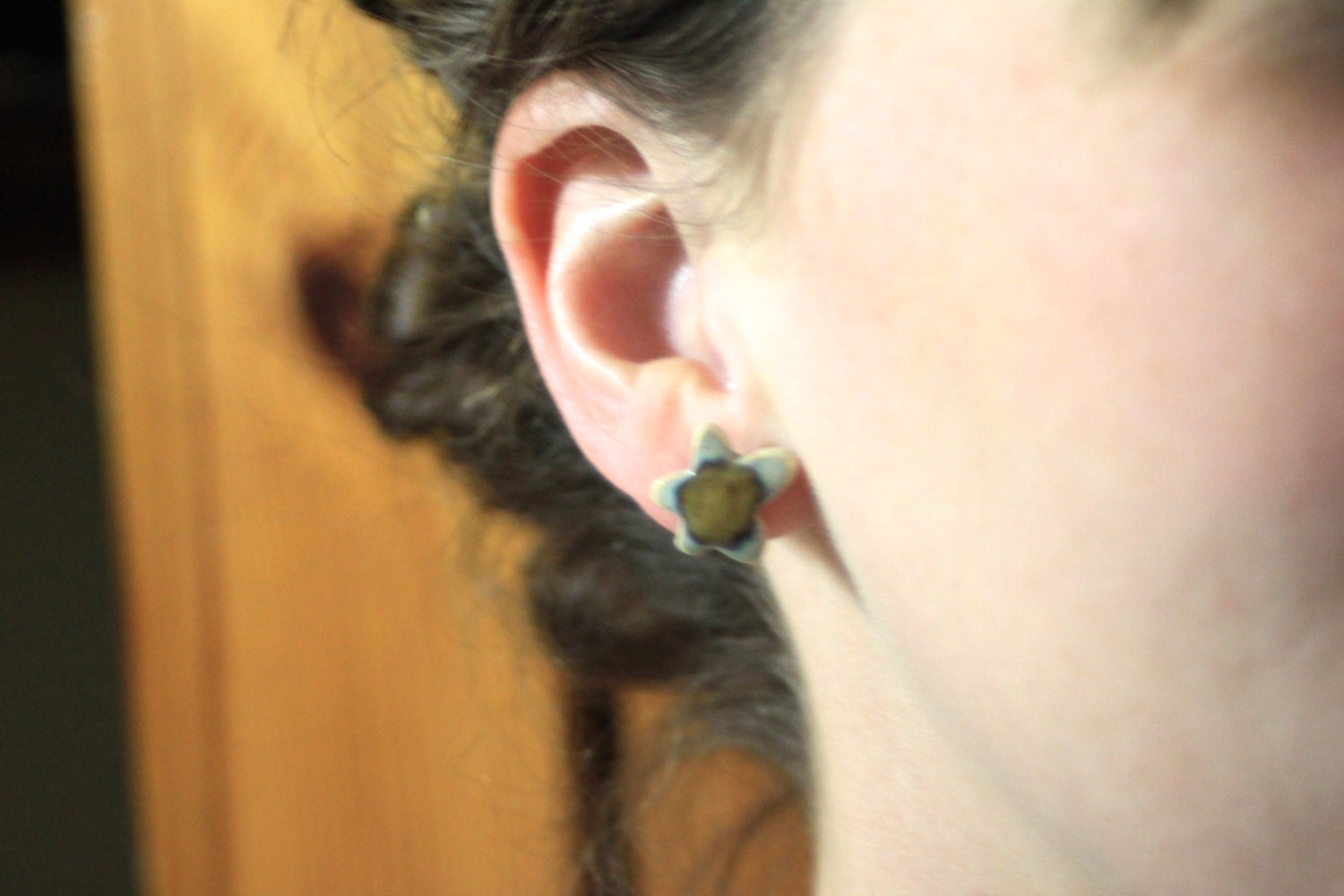 Ivory Ceramic Star Earrings