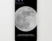 iPhone 5 Case The Moon photography and typography black and white