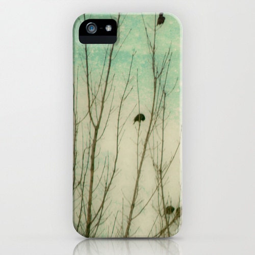 iPhone 5 Case Textured Birds Braving the Winter Cold Fine art photography
