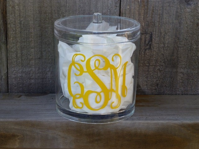 Personalized Acrylic Round Container - Bathroom, Dorm room