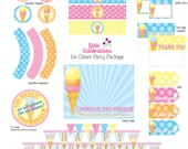DIY Ice Cream Birthday Party Printable Package from Little Celebrations