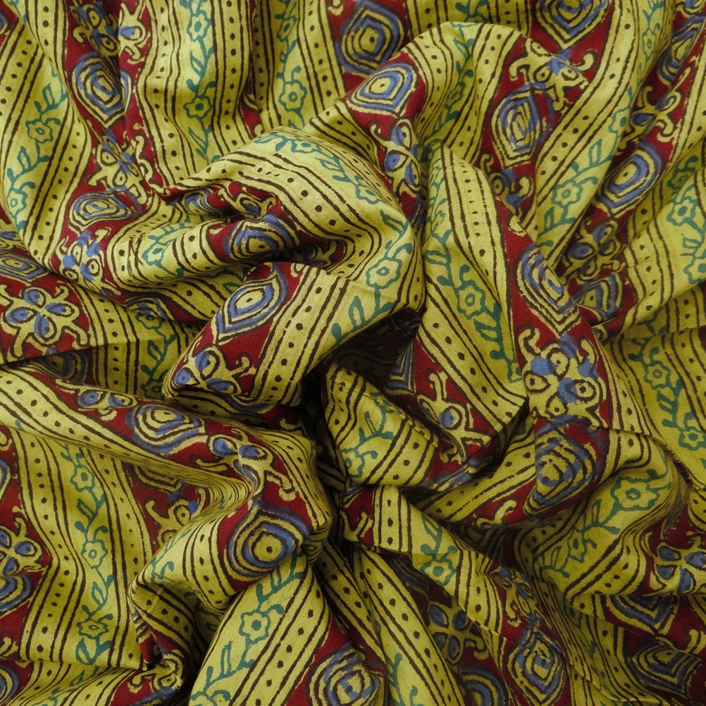 Free Shipping Handmade Cotton Curtain Kimono Kaftan Sewing Craft Green Floral Fabric Designer Drape Dress Curtain Quilt By The Yard - FBC199