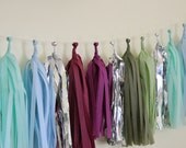 Tissue Tassel Garland-18 tassels- Shades of Succulents Il_170x135