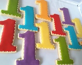 First Birthday Number Party favor - number one sugar cookie - 1 dozen