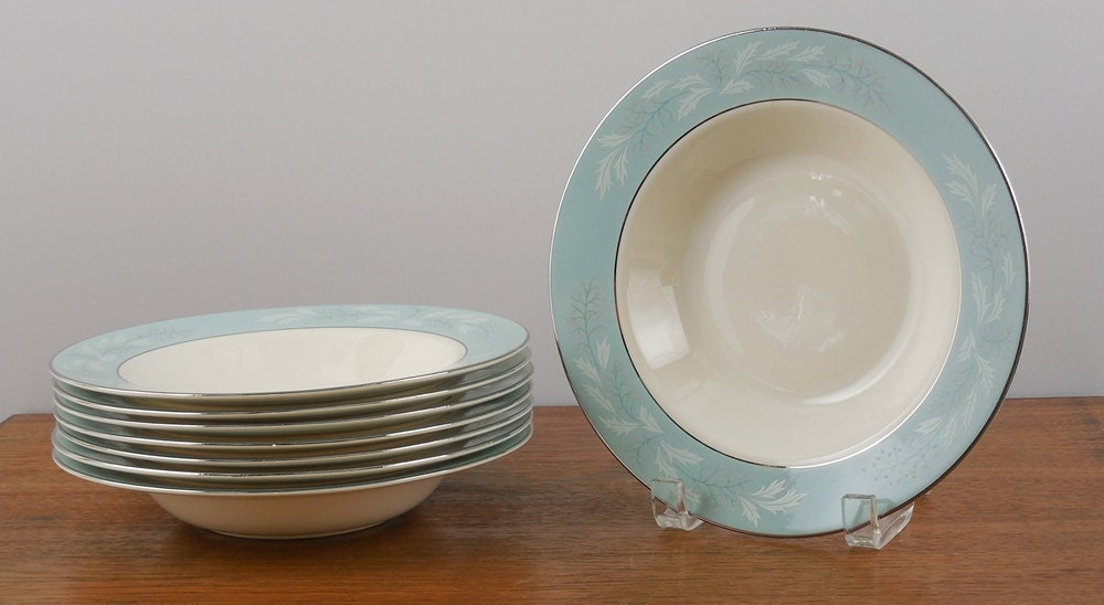 Set of 8 Soup Bowls Homer Laughlin China "Romance" Pattern