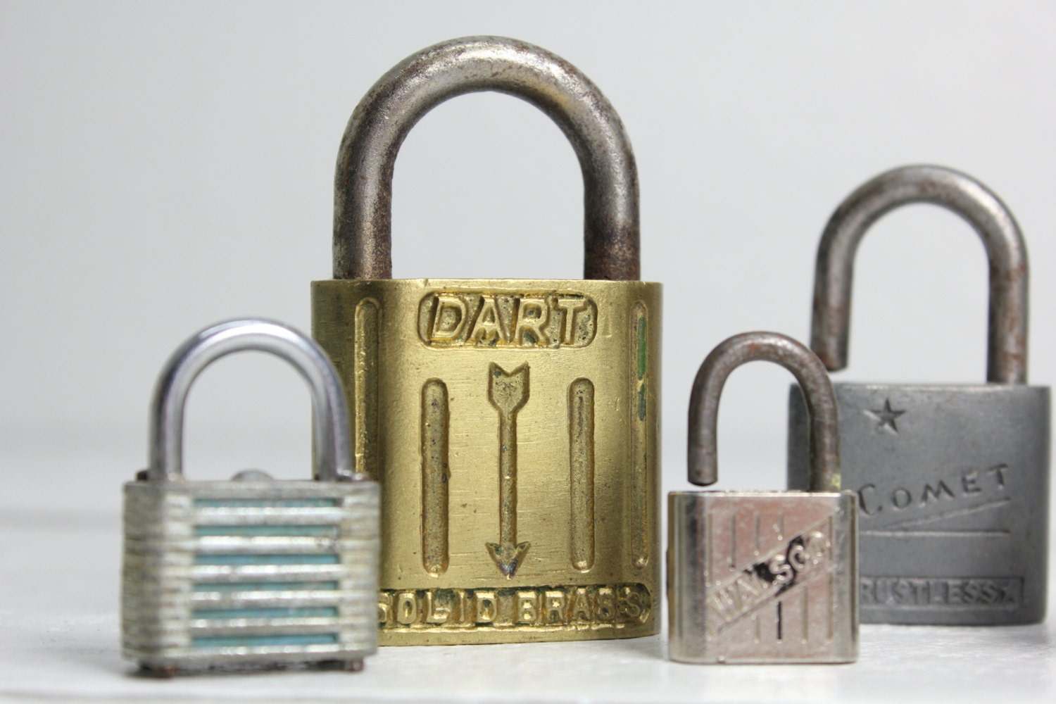 Mid Century Metal Locks Padlocks Retro Collection