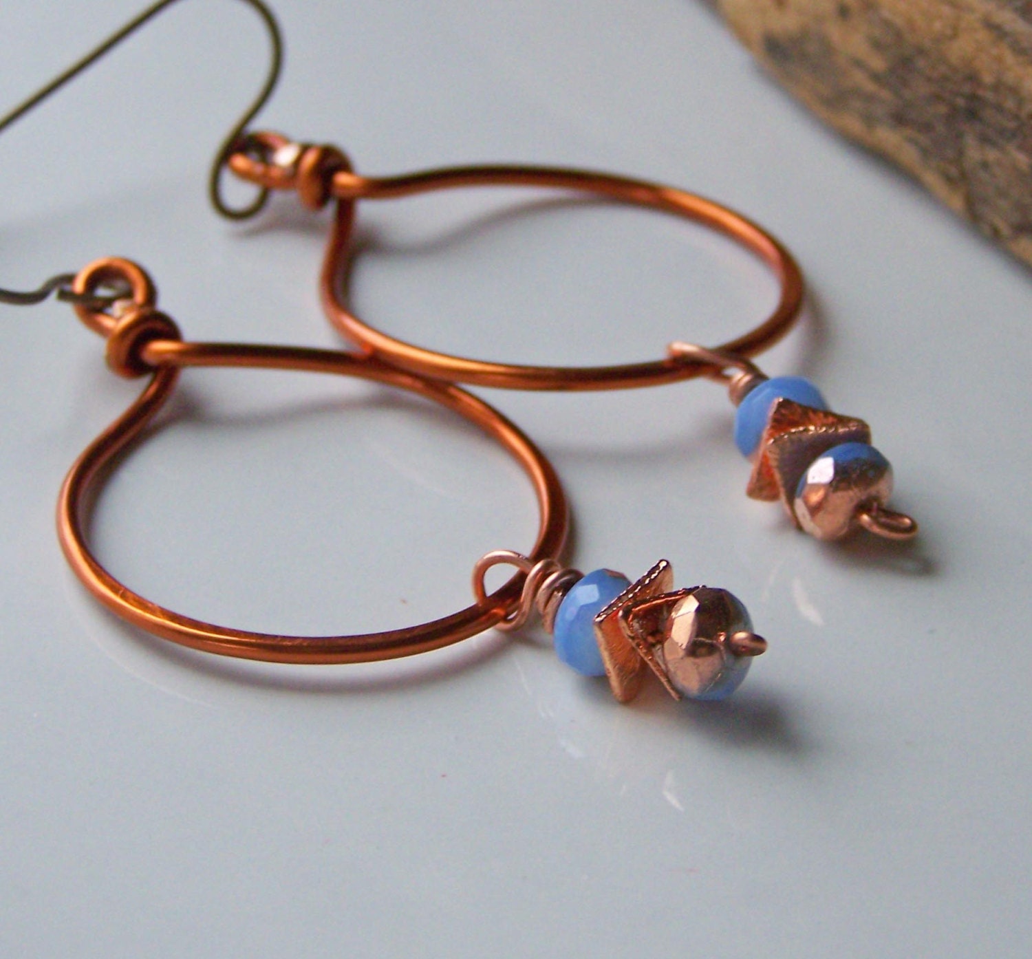 Etsy, Beaded Earrings, Copper Hoop Earrings, Beaded Hoops, Copper, Etsy Jewelry