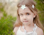 Chunky beaded necklace, white, pearl necklace, star, photo prop, photo shoot, dress up, boutique necklace