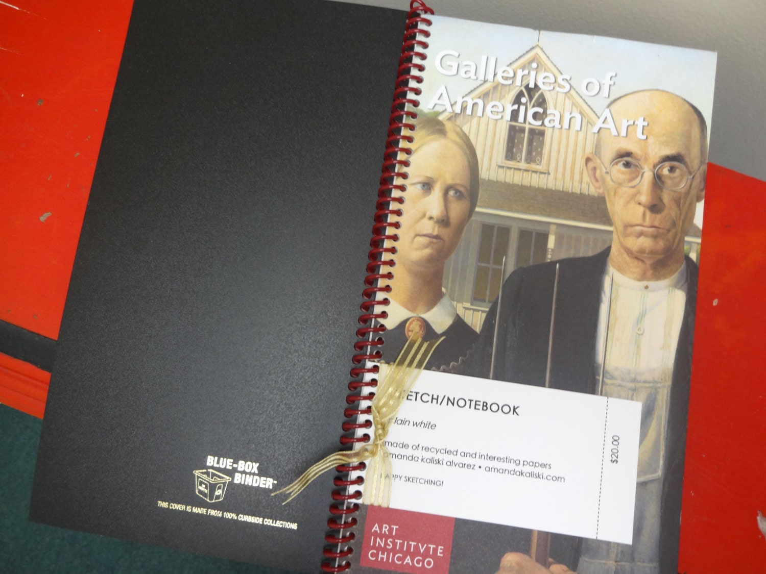 American Gothic - Sketch Notebook - Grant Wood - Recycled Materials
