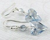 15% OFF Crystal Blue Shade Wild Heart Silver  Earrings