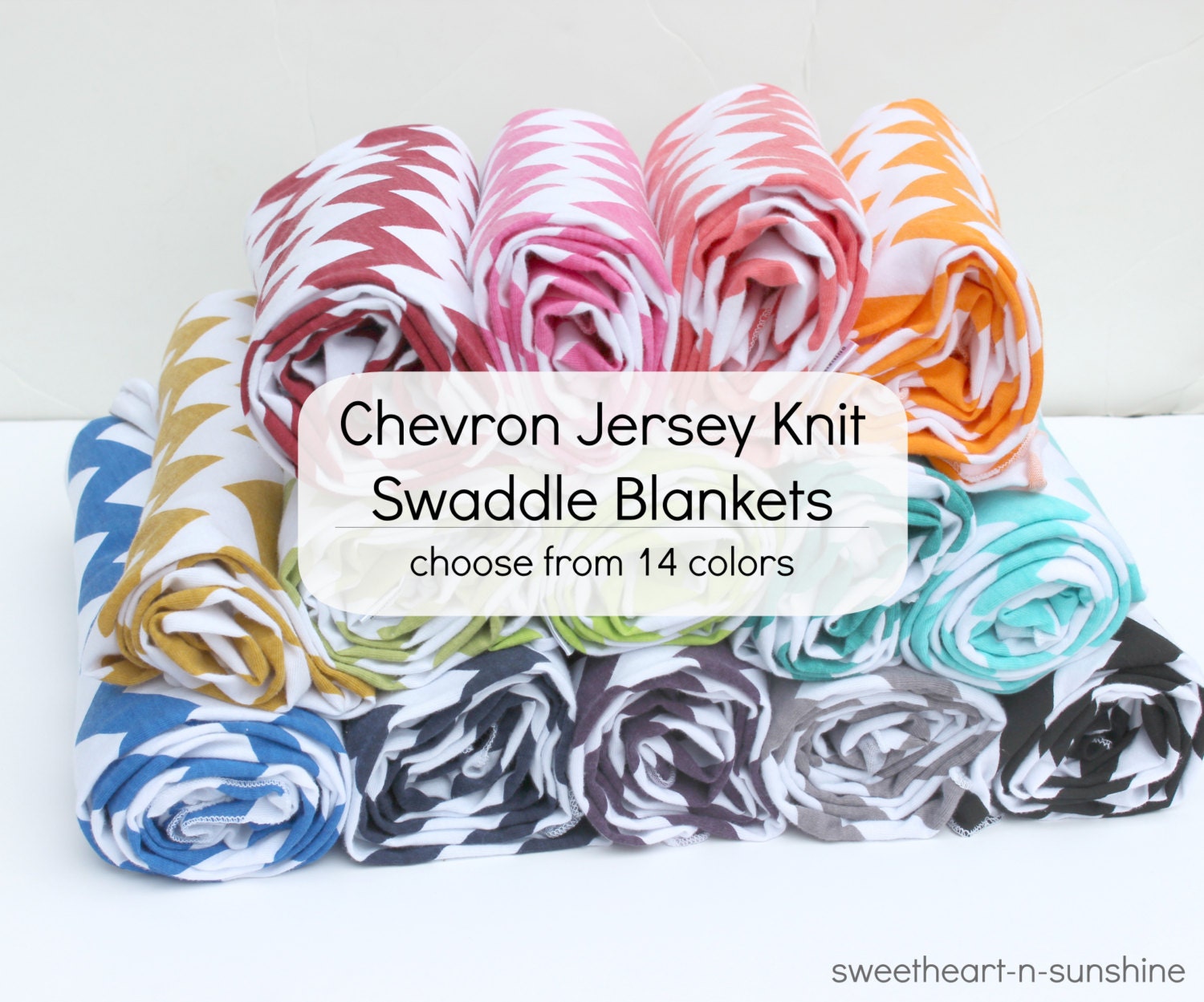 Chevron Jersey Knit Swaddle/Receiving Blanket- Large 42"x42" - YOU CHOOSE COLOR