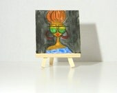 Mini Portrait Painting of Phoebe with mini art easel