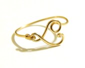 New small heart ring made on gold colored copper wire, gauge 20- keoops8- by Dereck Maltez custom size