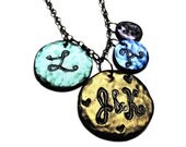 Custom Order Mother's Day - Family Monograms Necklace - Initials, For Her, Birthday for Moms, Grandmothers, Nanas, Personalized, Stamped