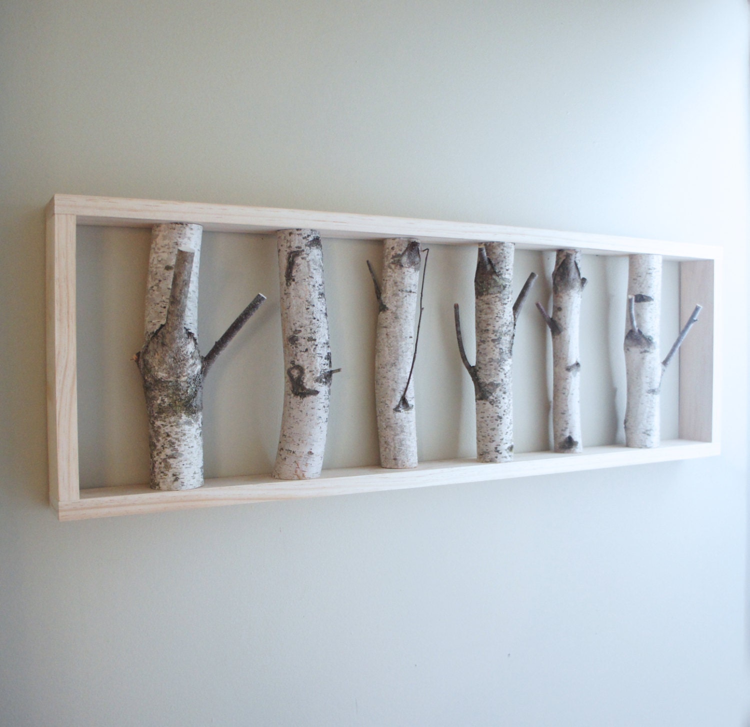 natural white birch forest wall art 36 x 12 - made to order