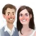 Custom couple bust portrait / painterly vintage style / digital file